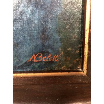 GRANDE QUADRO DIPINTO OLIO Nino Belotti  RITRATTO FEMMINILE DONNA ARISTOCRATICA