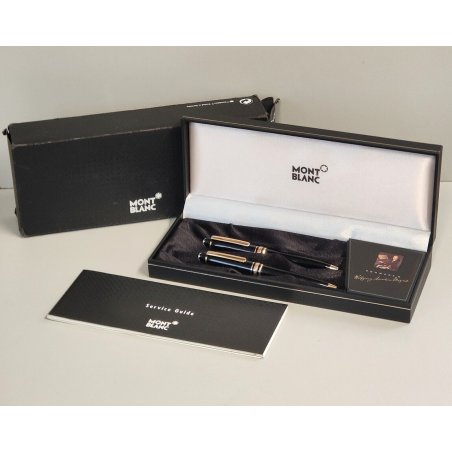 MONTBLANC Meisterstuck HOMMAGE W A Mozart NERO ORO coppia PENNA SFERA Mini PIX