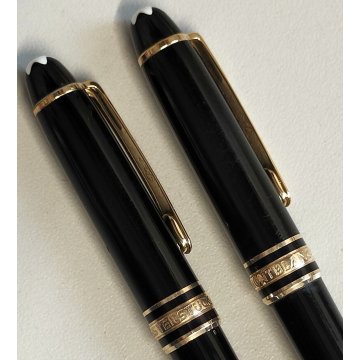 MONTBLANC Meisterstuck HOMMAGE W A Mozart NERO ORO coppia PENNA SFERA Mini PIX