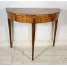 ANTICA CONSOLLE APRIBILE LASTRONATA 1800 LEGNO NOCE CONSOLE ROTONDA LUIGI XVI