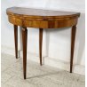 ANTICA CONSOLLE APRIBILE LASTRONATA 1800 LEGNO NOCE CONSOLE ROTONDA LUIGI XVI