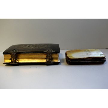 LOTTO ANTICO LIBRO SCELTE PREGHIERE CRISTIANE 1861 POCHETTE PORTA ROSARIO '800  