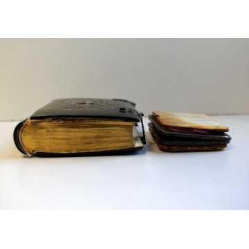 LOTTO ANTICO LIBRO SCELTE PREGHIERE CRISTIANE 1861 POCHETTE PORTA ROSARIO '800  