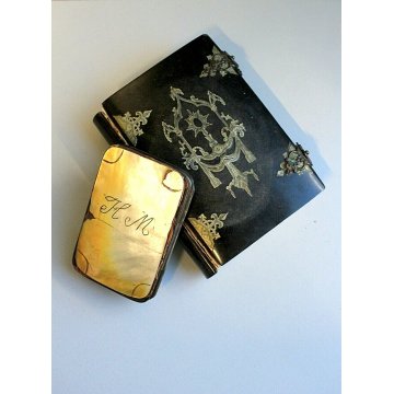 LOTTO ANTICO LIBRO SCELTE PREGHIERE CRISTIANE 1861 POCHETTE PORTA ROSARIO '800  