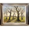 GRANDE QUADRO OLIO TAVOLA Angiolino Paglia SALSOMAGGIORE Sottobosco autunnale 76
