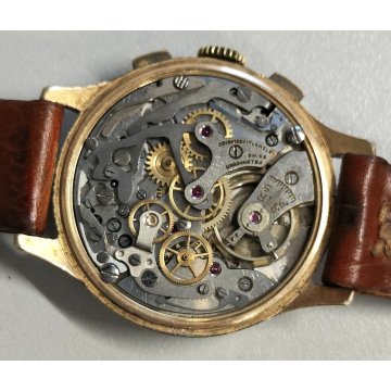 ANTICO OROLOGIO POLSO Orator Chrono LANDERON lamin. ORO anni 50 OLD WRIST WATCH