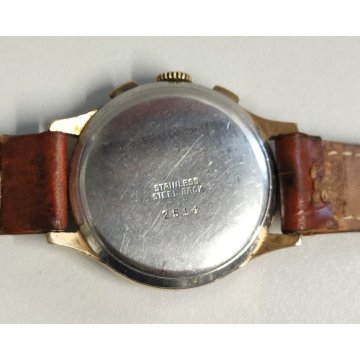 ANTICO OROLOGIO POLSO Orator Chrono LANDERON lamin. ORO anni 50 OLD WRIST WATCH