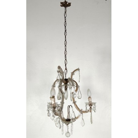ANTICO LAMPADARIO Maria Teresa VETRO Murano EPOCA 900 Liberty GLASS HANGING LAMP