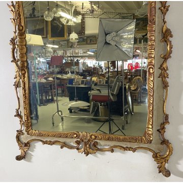 ANTICA CAMINIERA VENEZIANA SPECCHIO SPECCHIERA LEGNO LIBERTY PRIMI 1900 CIMASA
