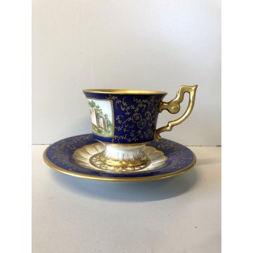 TAZZA DA CAFFE PIATTINO H&C Selb Bavaria Germany Heinrich DECORO TASSE Déjeuner