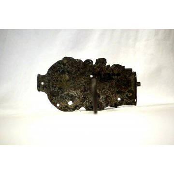 ANTICA SERRATURA ferro battuto CHIAVE 600 FUNZIONANTE SMALL DOOR LOCK IRON KEY  