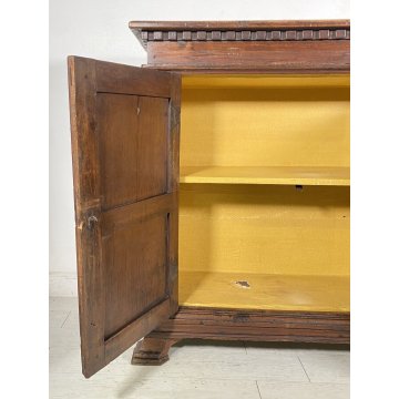 ANTICA  RARA CREDENZA LEGNO NOCE PATINA ORIGINALE MADIA EPOCA 1600 DISPENSA OLD