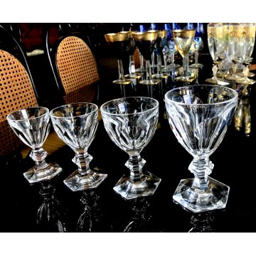 SET 4 Calici Baccarat MODELLO HARCOURT 1841  CRYSTAL GLASS VERRE XXSEC