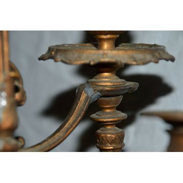 ANTICO TRITTICO DORATO Orologio Parigina 2 CANDELABRO epoca 1900 ART NOUVEAU