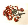 ANTICO ROSARIO CORONA ARGENTO 800 GRANI CORALLO ROSSO 5 mm RELIGIOSO DEVOZIONALE