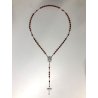 ANTICO ROSARIO CORONA ARGENTO 800 GRANI CORALLO ROSSO 5 mm RELIGIOSO DEVOZIONALE