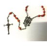 ANTICO ROSARIO CORONA ARGENTO 800 GRANI CORALLO ROSSO 5 mm RELIGIOSO DEVOZIONALE