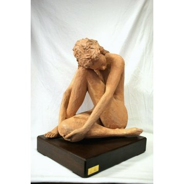 ANTICA SCULTURA VOLUME TERRACOTTA Lucio Olivieri NUDO FEMMINILE MILANO EPOCA'900