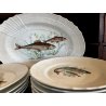 SET PIATTI VINTAGE 12 pers Pozzi Ginori SERVIZIO da PESCE PORCELLANA BIANCA  '50