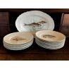 SET PIATTI VINTAGE 12 pers Pozzi Ginori SERVIZIO da PESCE PORCELLANA BIANCA  '50
