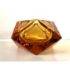 CIOTOLA VASO VETRO MURANO Flavio Poli SFACCETTATO AMBRA TRASPARENTE VINTAGE '70