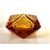 CIOTOLA VASO VETRO MURANO Flavio Poli SFACCETTATO AMBRA TRASPARENTE VINTAGE '70