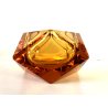 CIOTOLA VASO VETRO MURANO Flavio Poli SFACCETTATO AMBRA TRASPARENTE VINTAGE '70