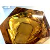 CIOTOLA VASO VETRO MURANO Flavio Poli SFACCETTATO AMBRA TRASPARENTE VINTAGE '70