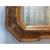GRANDE ANTICO SPECCHIO SPECCHIERA CORNICE VASSOIO LEGNO DECORO BULINO XIX sec