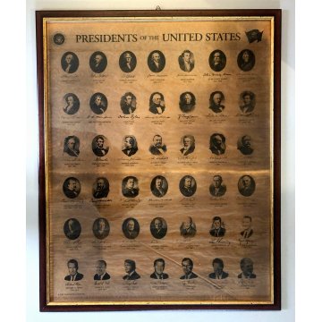 CORNICE STAMPA PRESIDENTS of the UNITED STATES 62,5x78 cm AMERICAN HISTORY 2001