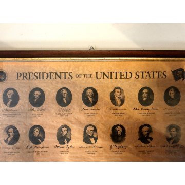 CORNICE STAMPA PRESIDENTS of the UNITED STATES 62,5x78 cm AMERICAN HISTORY 2001