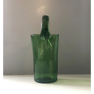 CARAFFA VETRO TRASPARENTE VERDE di Empoli DESIGN BROCCA VERSATOIO VINTAGE EPOCA