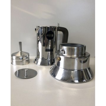 CAFFETTIERA ALESSI mod 9090/6 tazze DESIGN Richard Sapper ACCIAIO INOX VINTAGE