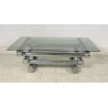 TAVOLINO SALOTTO DESIGN PAUL MAYEN ACCIAIO CROMATO VETRO ANNI 70 VINTAGE TABLE