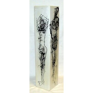 GRANDE ANTICO VASO CERAMICA IBIS CUNARDO VARESE VALGANNA SCULTURA DIPINTO NUDO