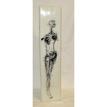 GRANDE ANTICO VASO CERAMICA IBIS CUNARDO VARESE VALGANNA SCULTURA DIPINTO NUDO