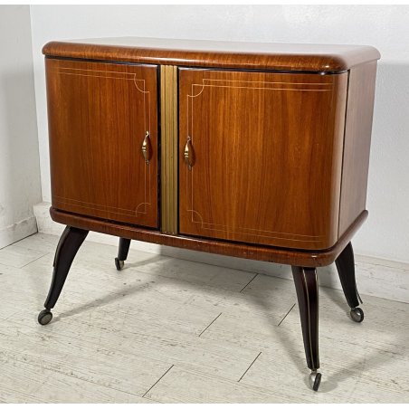 MOBILE BAR GIRADISCHI LESA CREDENZA DESIGN VETRO SPECCHIO 50s ROTELLE VINTAGE