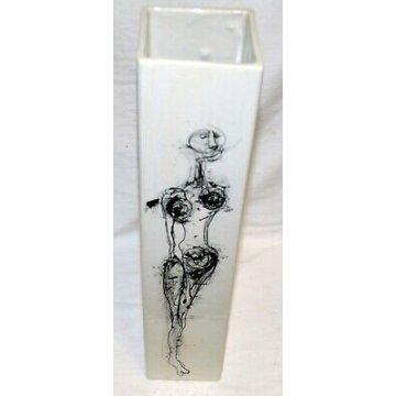 GRANDE ANTICO VASO CERAMICA IBIS CUNARDO VARESE VALGANNA SCULTURA DIPINTO NUDO