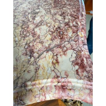 ANTICO COMÒ LUIGI XV 1700 LEGNO MARMO CASSETTONE INTARSIATO BOMBATO MOSSO EPOCA