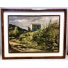 GRANDE QUADRO OLIO FIRMATO PAESAGGIO COLLINA CASOLARE CAMPAGNA IMPRESSIONISTA 69