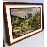 GRANDE QUADRO OLIO FIRMATO PAESAGGIO COLLINA CASOLARE CAMPAGNA IMPRESSIONISTA 69