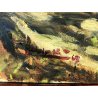 GRANDE QUADRO OLIO FIRMATO PAESAGGIO COLLINA CASOLARE CAMPAGNA IMPRESSIONISTA 69
