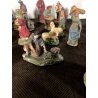 RARO ANTICO PRESEPE 24 STATUINE in GESSO NATIVITA NATALE 10cm/h CIRCA primo 900