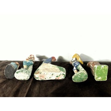 RARO ANTICO PRESEPE 17 STATUINE GESSO ANIMALI NATIVITA' NATALE EPOCA primo '900