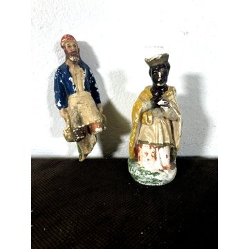 RARO ANTICO PRESEPE 17 STATUINE GESSO ANIMALI NATIVITA' NATALE EPOCA primo '900