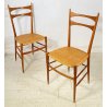 ANTICA COPPIA SEDIE CHIAVARINE 1960 DESIGN POLTRONA CHAIR LEGNO PAGLIA VINTAGE