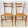 ANTICA COPPIA SEDIE CHIAVARINE 1960 DESIGN POLTRONA CHAIR LEGNO PAGLIA VINTAGE
