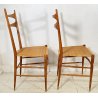 ANTICA COPPIA SEDIE CHIAVARINE 1960 DESIGN POLTRONA CHAIR LEGNO PAGLIA VINTAGE