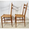 ANTICA COPPIA SEDIE CHIAVARINE 1960 DESIGN POLTRONA CHAIR LEGNO PAGLIA VINTAGE