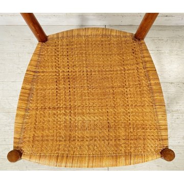 ANTICA COPPIA SEDIE CHIAVARINE 1960 DESIGN POLTRONA CHAIR LEGNO PAGLIA VINTAGE